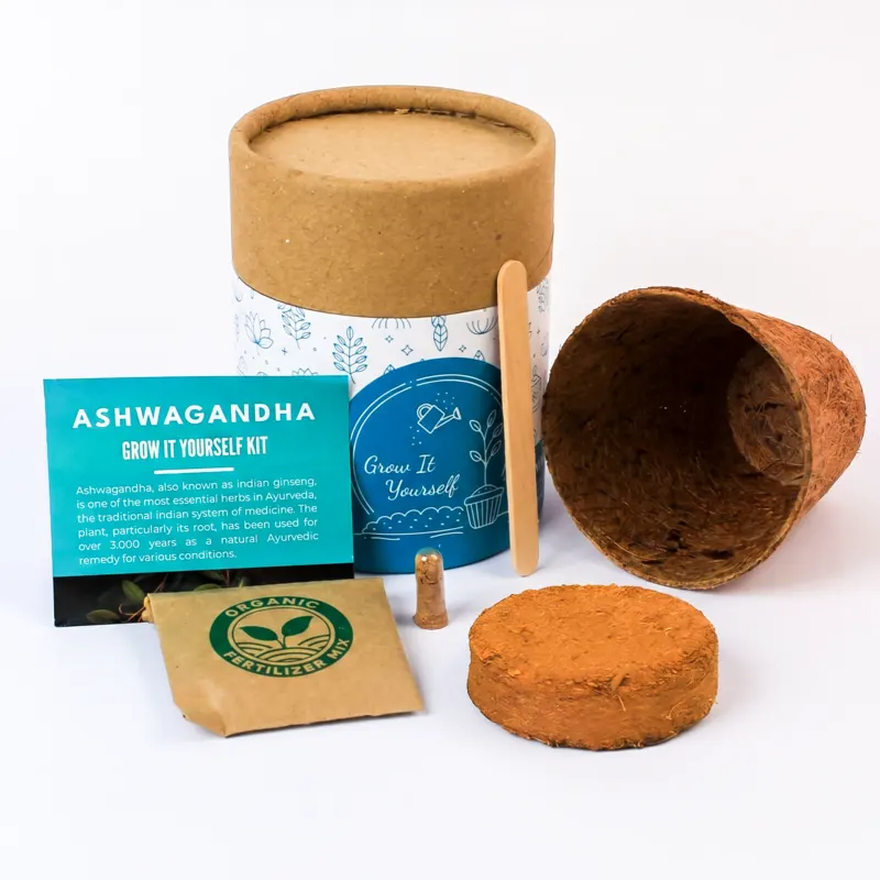 Grow Pro Round kit with coco pot, cocopeat and printed tube packing