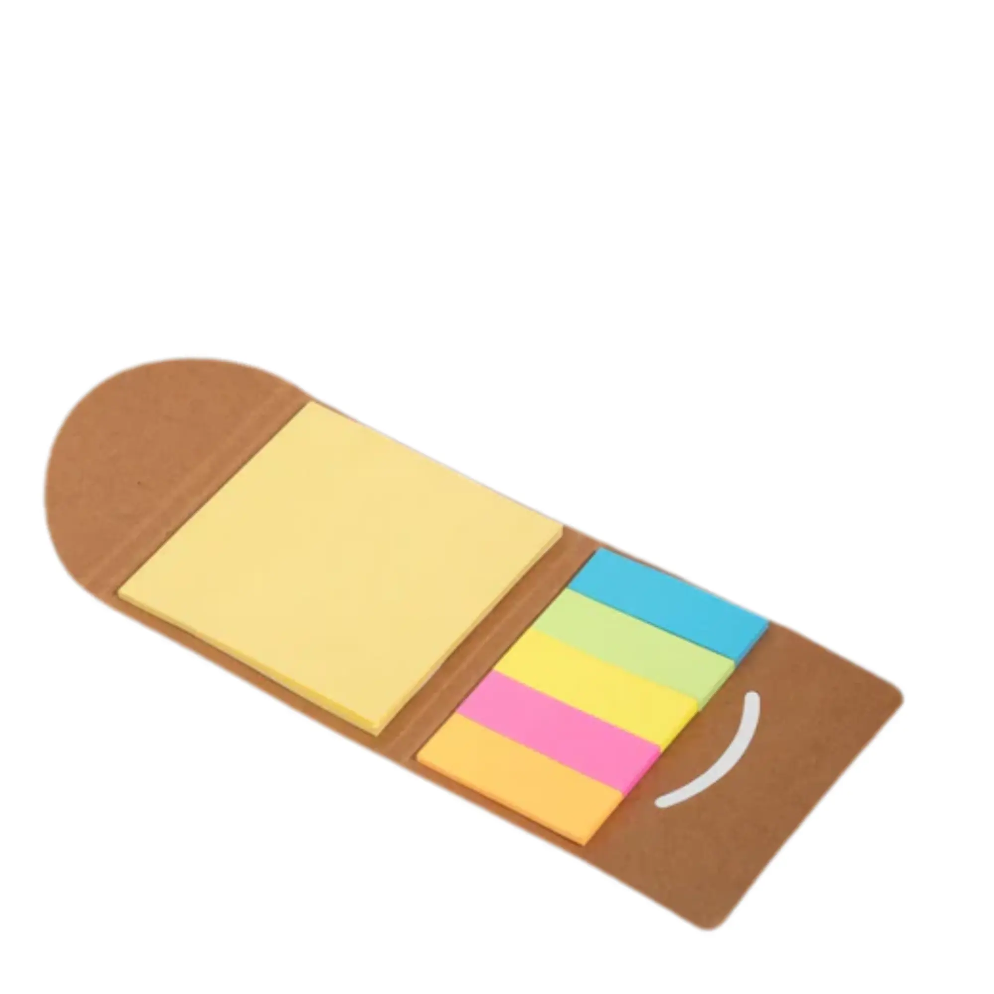 CK07 cork sticky-note set opened flat with yellow notes and colour tabs