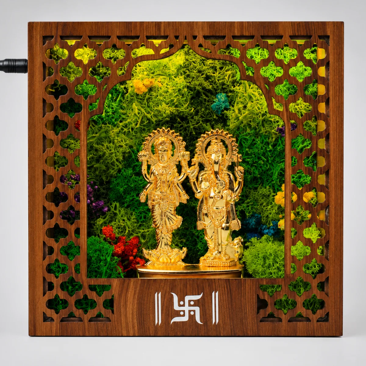 Exact Fnamah(M) 8-inch metal Laxmi–Ganesh photograph