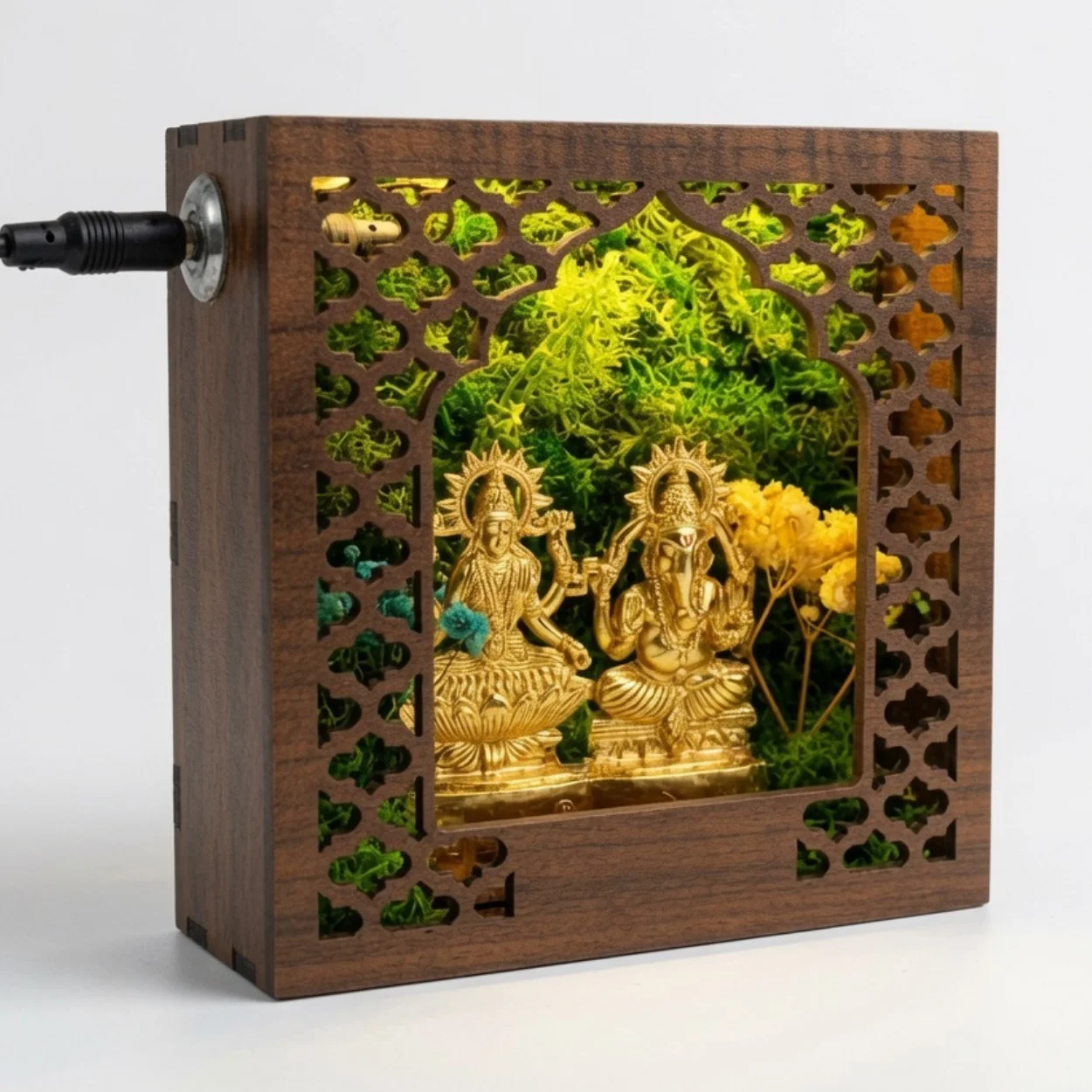 Forest Namah Lit Laxmi–Ganesh, 5 Inch alternate view, exact Fnamah55(L)-LG photograph