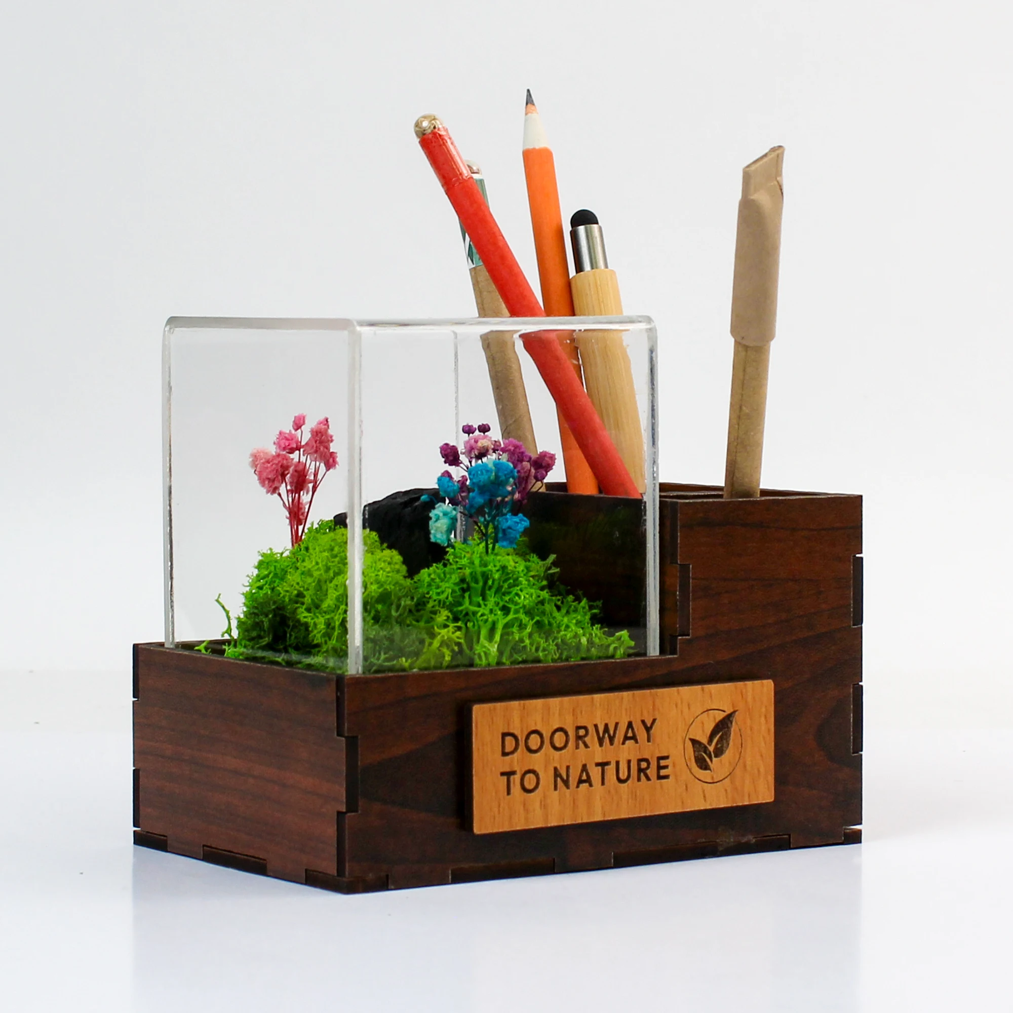 Exact FTGrove35 side photograph: Forest Terra Duo Pen Stand