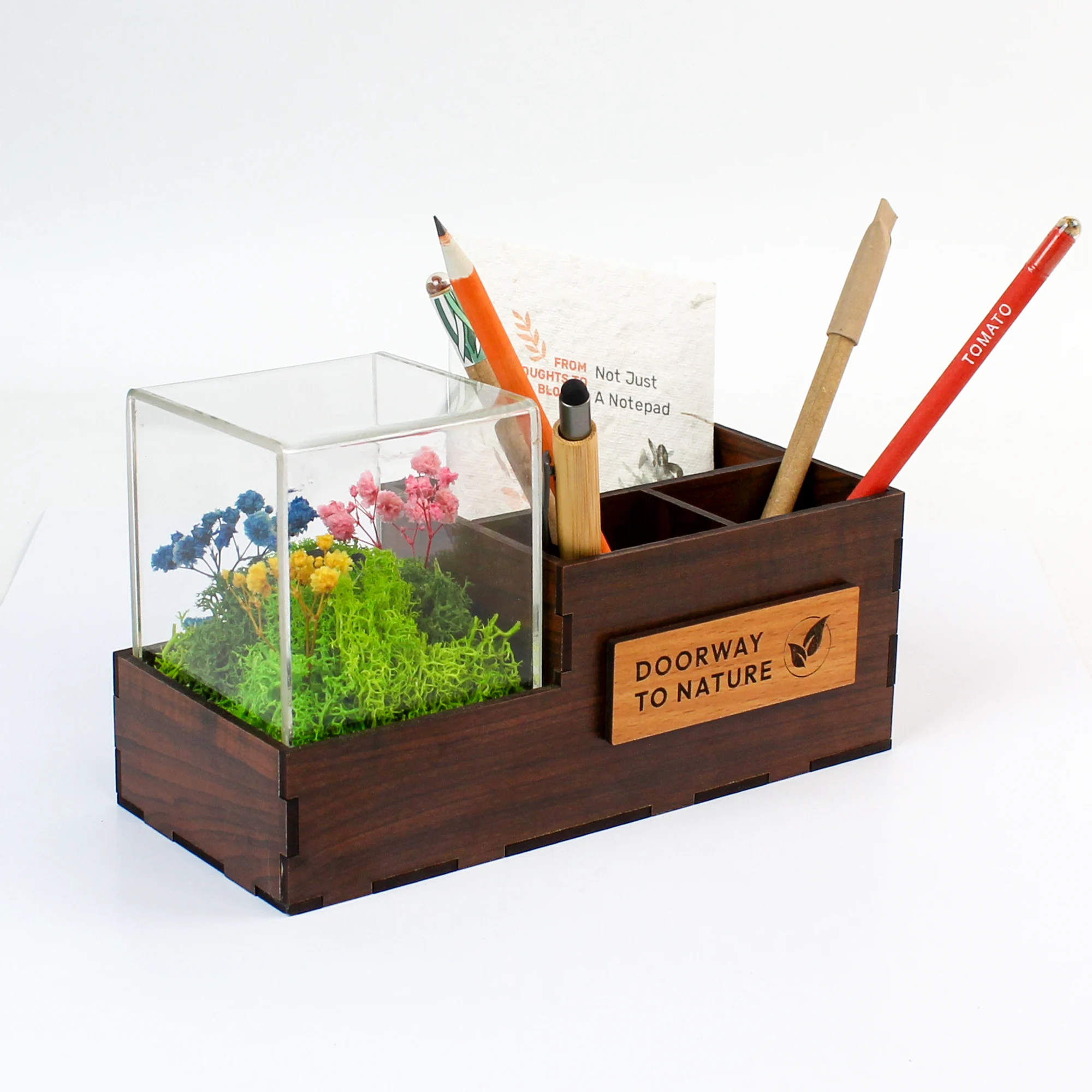 Exact FTGrove38 side photograph: Forest Terra Wide Duo Pen Stand