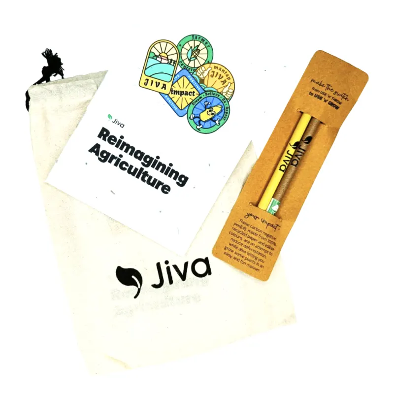 Seed-paper booklet for Jiva — corporate gifting project by bioQ