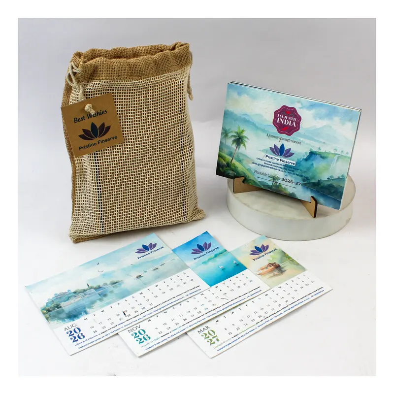 Plantable calendar for Pristine Finserve — corporate gifting project by bioQ