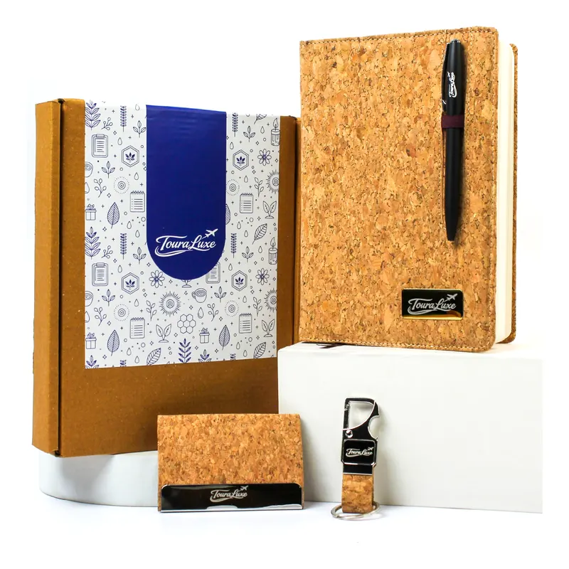 Cork gift set for TouraLuxe — corporate gifting project by bioQ