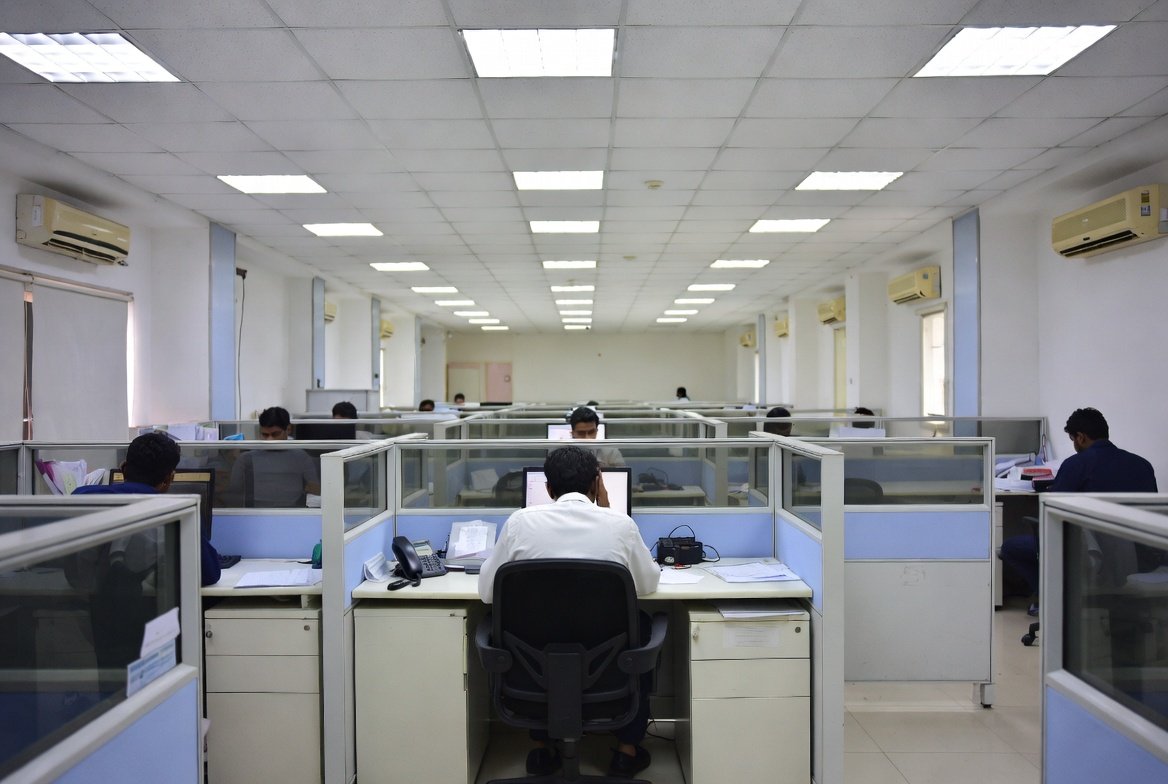 Modern busy workspace