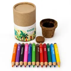 Colour Plant Grow Kit with 12 colouring seed pencils