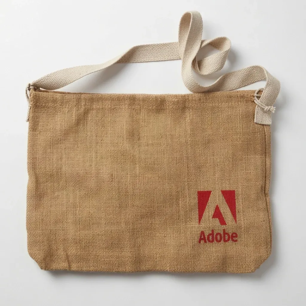The jute sling bag with the client’s mark