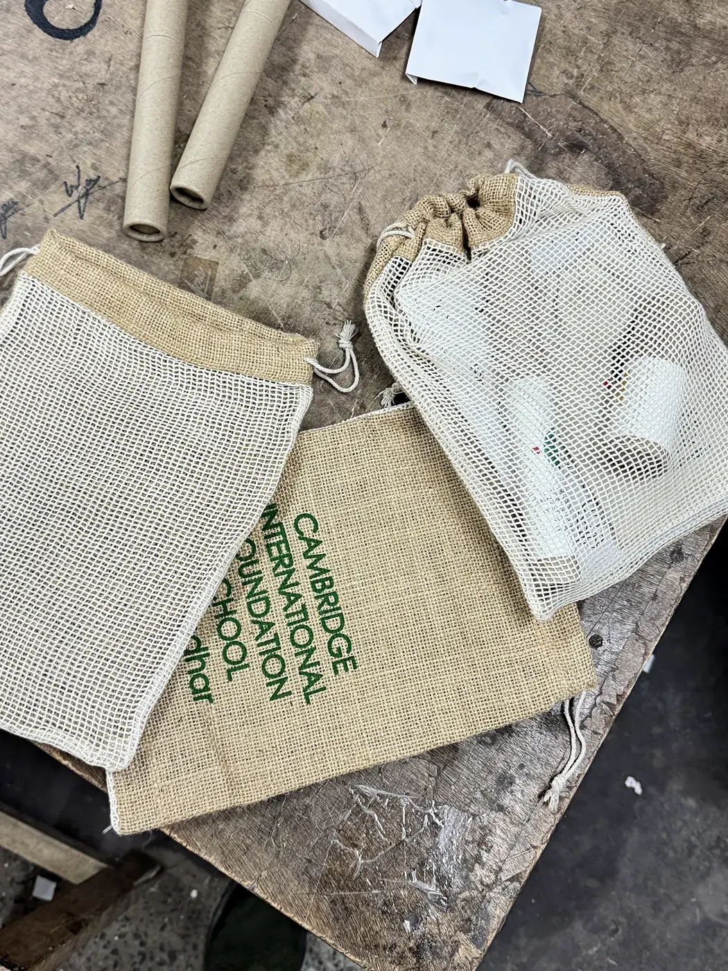 Jute and cotton-net bags