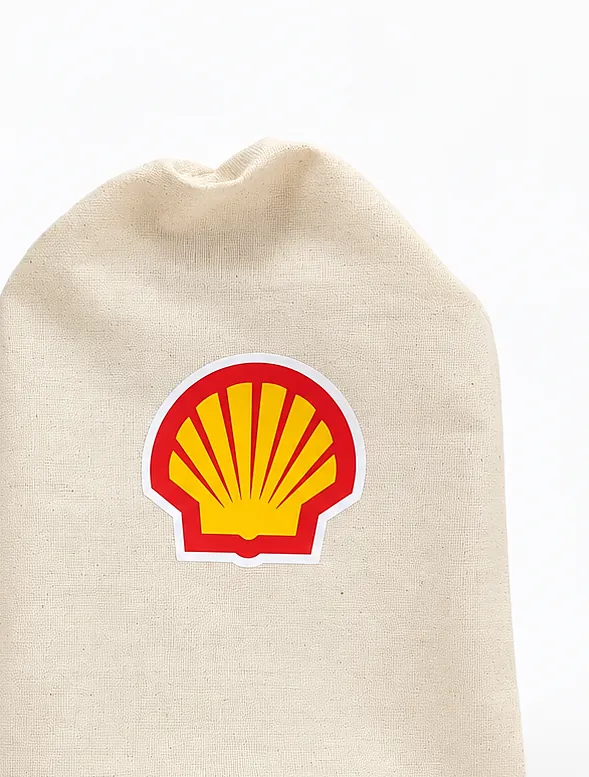 The cotton drawstring bag with the pecten