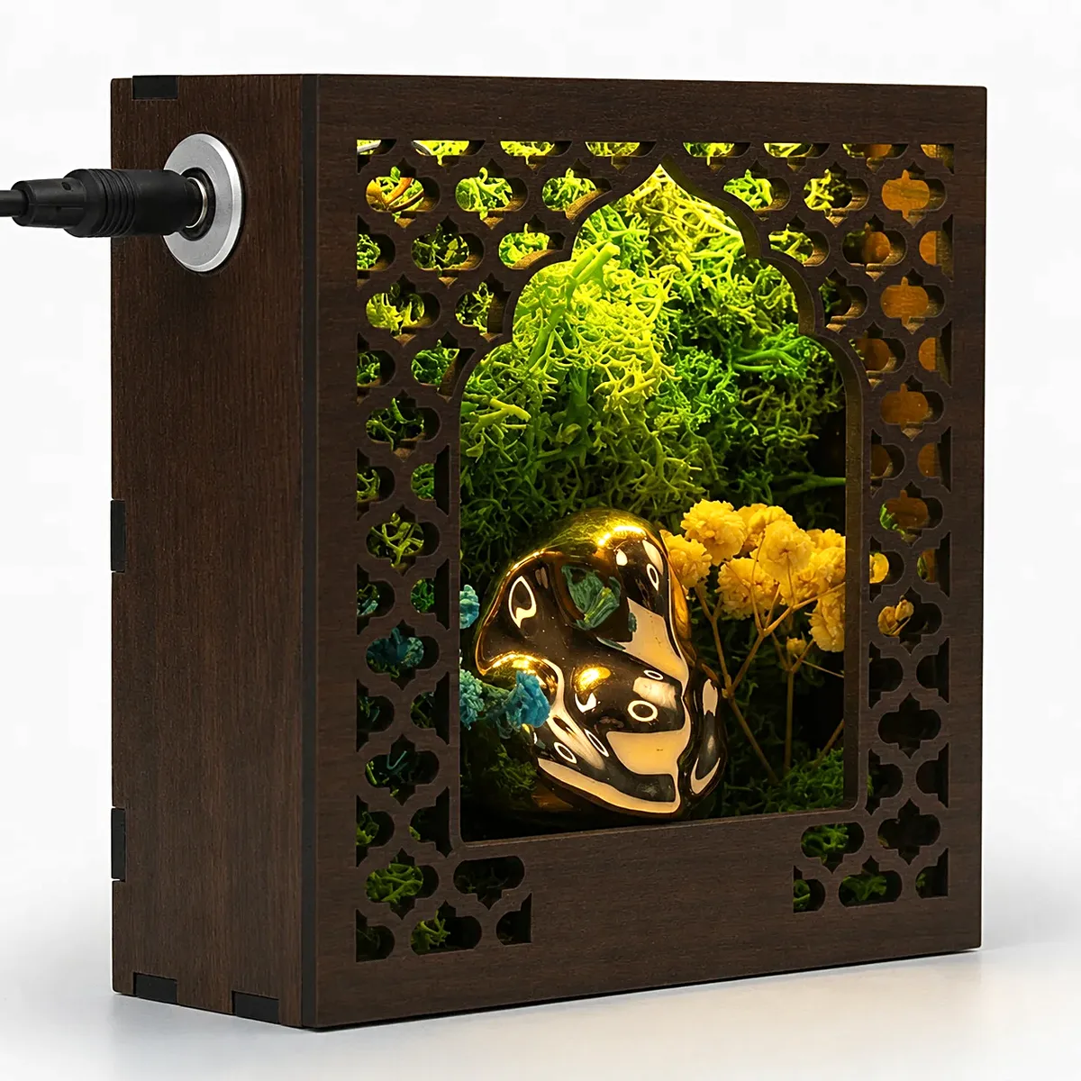 Forest Namah Ganesh with LED, 5 in