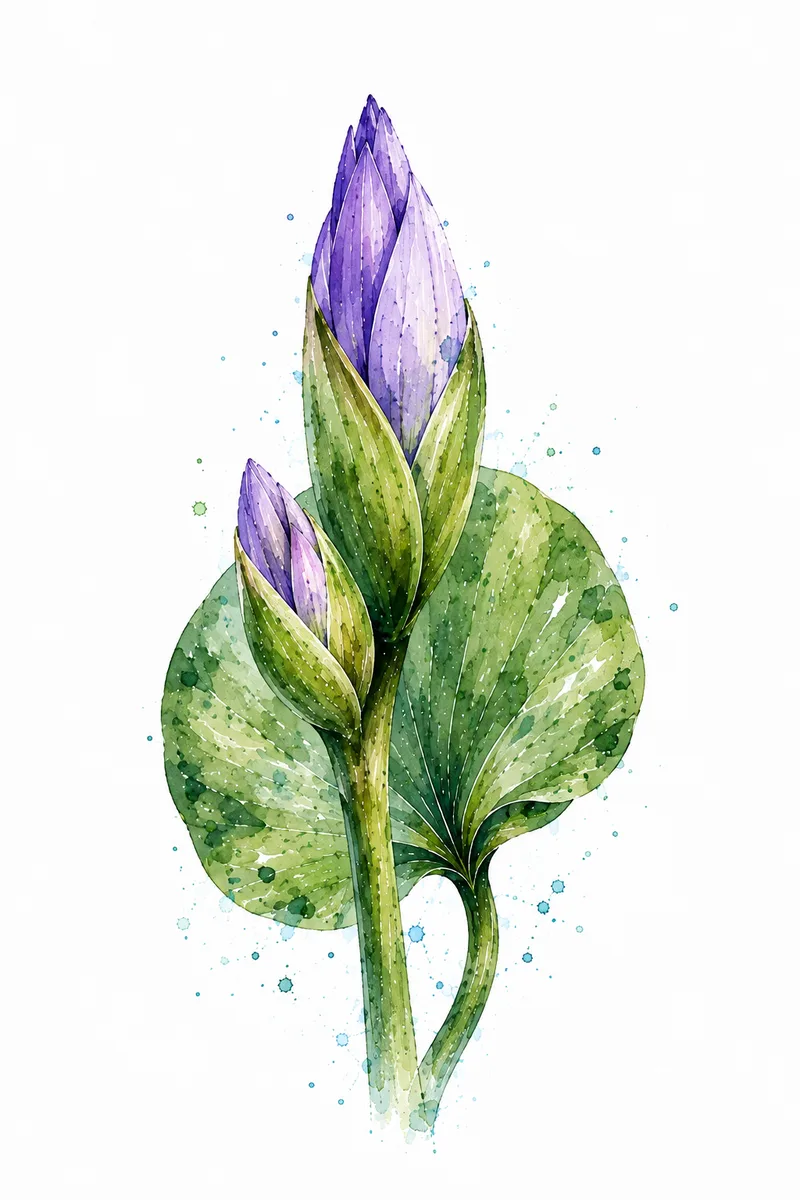 Artistic water-hyacinth field plate: flower study