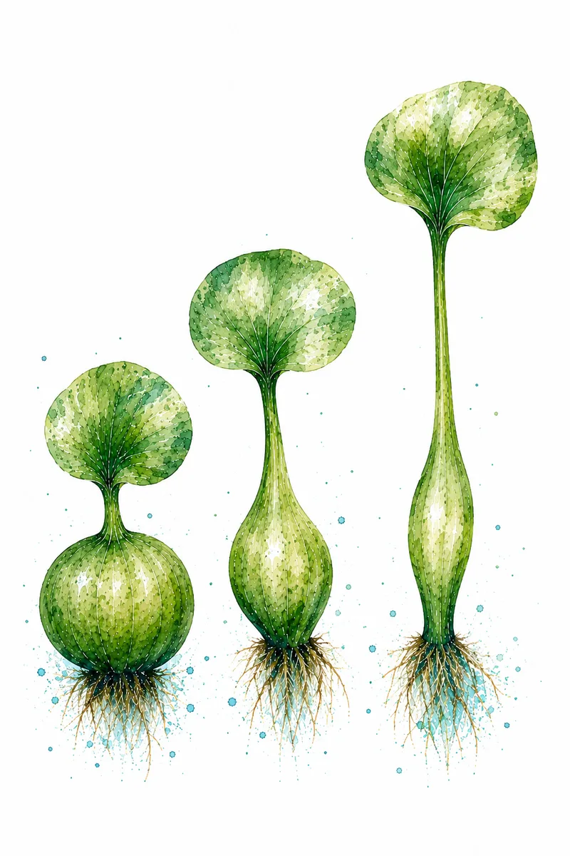 Artistic water-hyacinth field plate: crowding