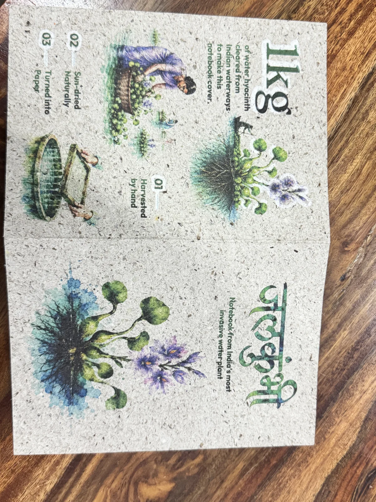 Real printed Jalkumbhi story card with hand-applied white details