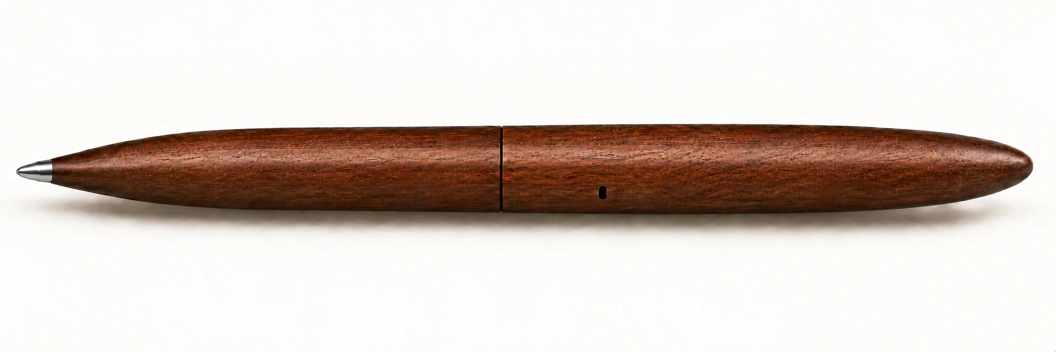 Expanded illustrative exterior of the dark wood pen.