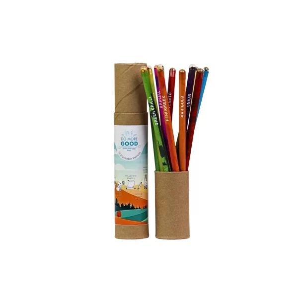 bioQ Garden Seed Pencil Set ( 12 Pc ) | Eco Friendly Box For Offices | Recycled Paper Bulk Packaging | Grow Plants From Pencil | 100% Bio-Degradable Pencil Body | 2B | BG02 - Image 2