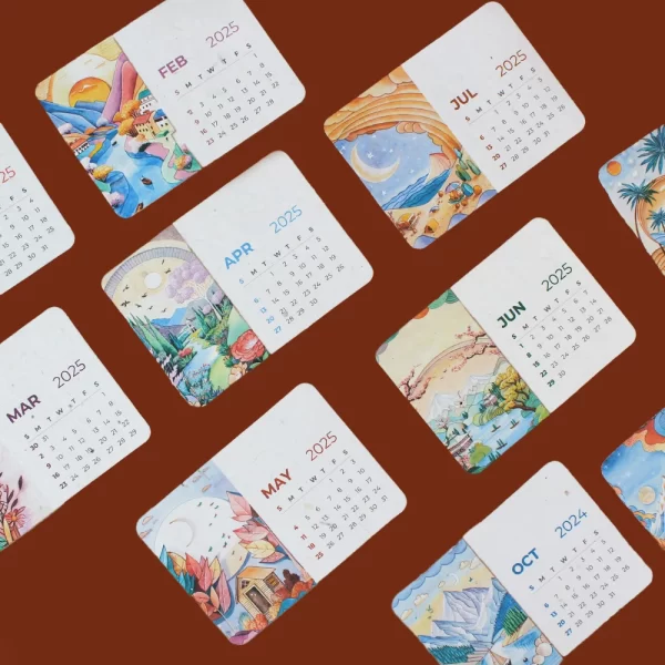 bioQ Plantable Calendar with MDF Stand | 3.5"x5" Eco-Friendly Calendar | 13 Seed Paper Flaps | Stunning Designs | BG60 - Image 11