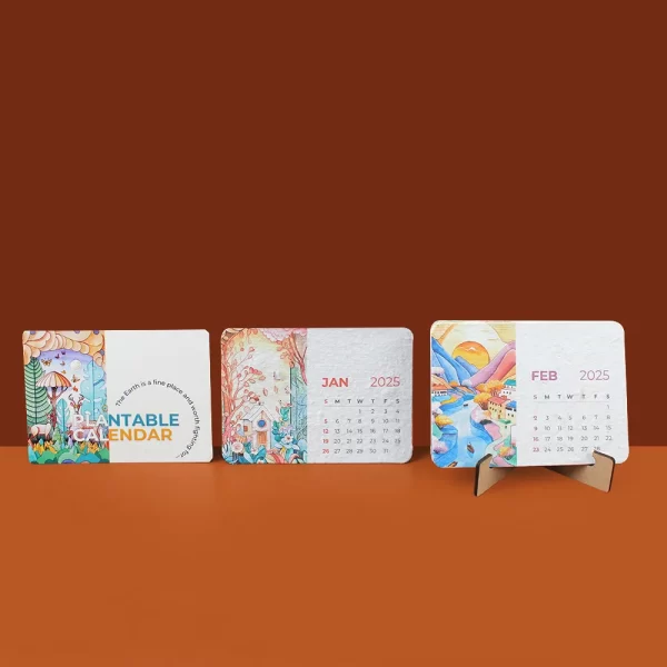 bioQ Plantable Calendar with MDF Stand | 3.5"x5" Eco-Friendly Calendar | 13 Seed Paper Flaps | Stunning Designs | BG60 - Image 10