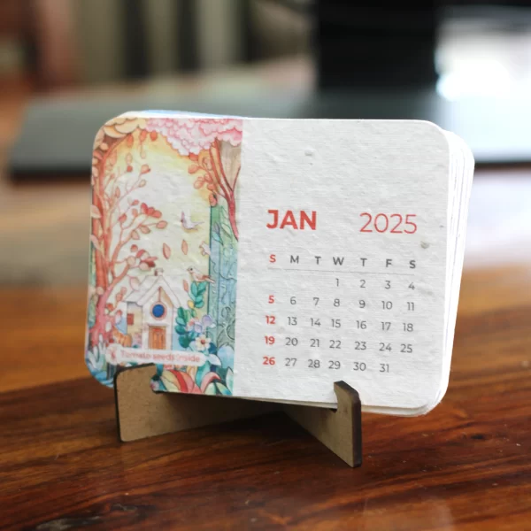 bioQ Plantable Calendar with MDF Stand | 3.5"x5" Eco-Friendly Calendar | 13 Seed Paper Flaps | Stunning Designs | BG60 - Image 7