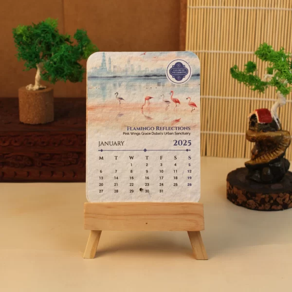 bioQ Plantable Calendar with Wooden Easel Stand | 3.5"x5" Eco-Friendly Calendar | 13 Seed Paper Flaps | Stunning Designs | BG61 - Image 11