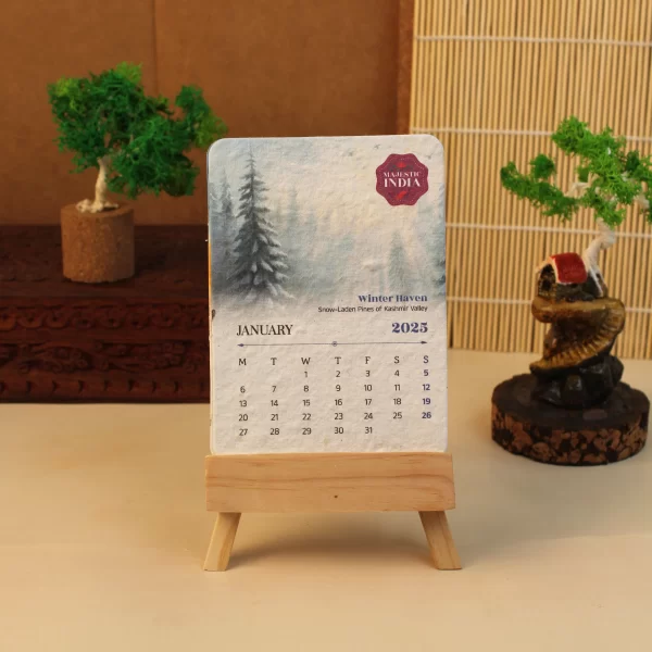 bioQ Plantable Calendar with Wooden Easel Stand | 3.5"x5" Eco-Friendly Calendar | 13 Seed Paper Flaps | Stunning Designs | BG61 - Image 10