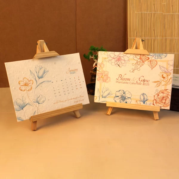 bioQ Plantable Desktop Calendar with Wooden A-Stand | 7"x5" Eco-Friendly Calendar | 13 Seed Paper Flaps | Stunning Designs | BG62 - Image 19