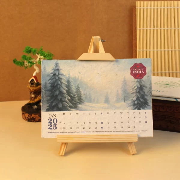 bioQ Plantable Desktop Calendar with Wooden A-Stand | 7"x5" Eco-Friendly Calendar | 13 Seed Paper Flaps | Stunning Designs | BG62 - Image 18