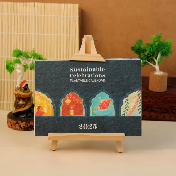 bioQ Plantable Desktop Calendar with Wooden A-Stand | 7"x5" Eco-Friendly Calendar | 13 Seed Paper Flaps | Stunning Designs | BG62 - Image 9