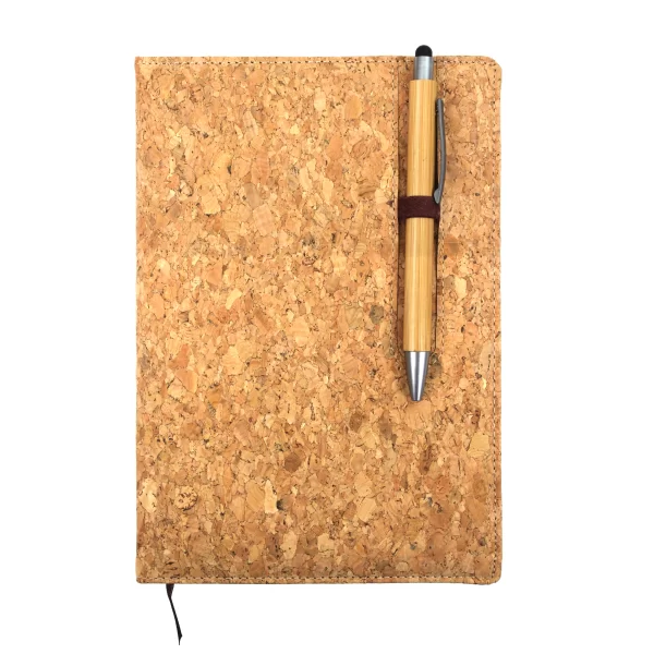 bioQ Cork Diary with Pen Holder A5 | 192 Ruled Pages | Sustainable Eco-Friendly Notebook with Stylish Cork Cover | A5 Size | CK24-P - Image 6