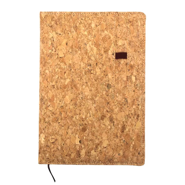 bioQ Cork Diary with Pen Holder A5 | 192 Ruled Pages | Sustainable Eco-Friendly Notebook with Stylish Cork Cover | A5 Size | CK24-P - Image 3